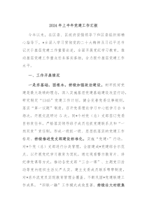 2024年上半年党建工作汇报