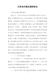 乡贤治村情况调研报告