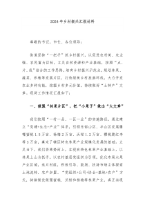 2024年乡村振兴汇报材料