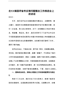在镇国评省考反馈问题整改工作推进会上的讲话