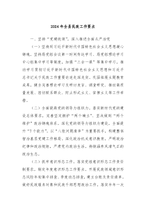 2024年全县民政工作要点