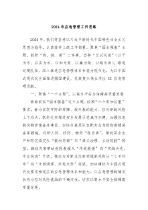 2024年应急管理工作思路