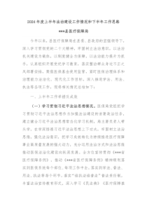 2024年度上半年法治建设工作情况和下半年工作思路