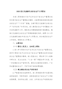 20XX县文化旅游行业安全生产工作要点