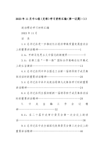 20XX年11月中心组支部学习资料汇编第一议题1