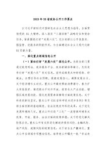20XX年XX省政务公开工作要点