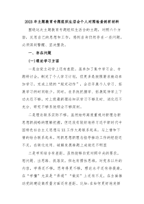 20XX年主题教育专题组织生活会个人对照检查剖析材料