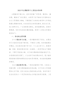20XX年主题教育个人党性分析材料
