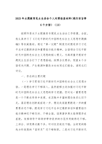 20XX年主题教育民主生活会个人对照检查材料践行宗旨等6个方面13