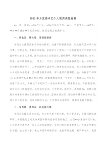 20XX年乡党委书记个人现实表现材料