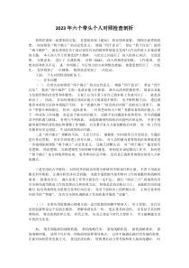 20XX年六个带头个人对照检查剖析