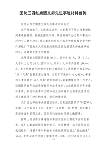 医院五四红旗团支部先进事迹材料范例