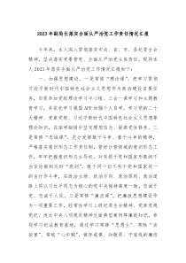 20XX年副局长落实全面从严治党工作责任情况汇报