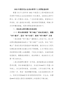 20XX年园区民主生活会领导个人对照检查材料