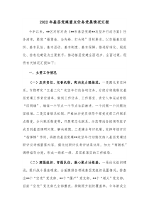 20XX年基层党建重点任务进展情况汇报