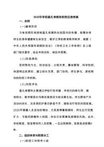 2025年学校基孔肯雅热防控应急预案精选模板