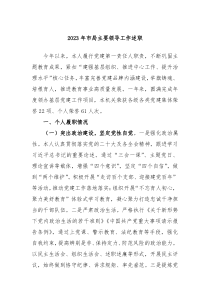 20XX年市局主要领导工作述职
