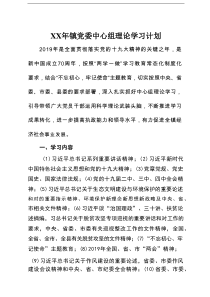 XX年镇党委中心组理论学习计划