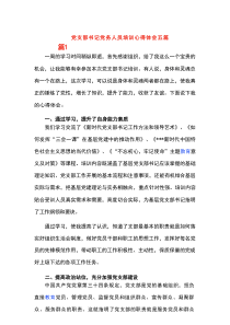 党支部书记党务人员培训心得体会五篇