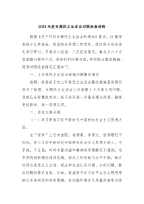 20XX年度专题民主生活会对照检查材料