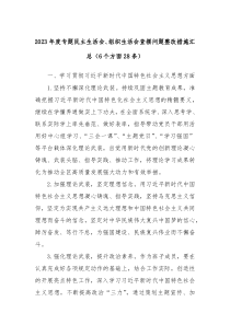 20XX年度专题民主生活会组织生活会查摆问题整改措施汇总6个方面28条