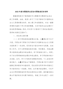 20XX年度专题组织生活会对照检查发言材料