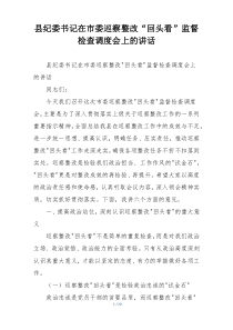 县纪委书记在市委巡察整改“回头看”监督检查调度会上的讲话