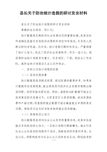 县长关于防治统计造假的研讨发言材料