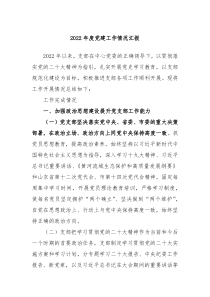 20XX年度党建工作情况汇报