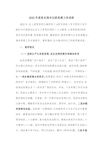 20XX年度党支部书记抓党建工作述职