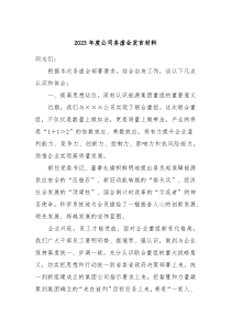 20XX年度公司务虚会发言材料
