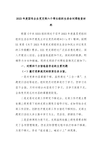 20XX年度国有企业党支部六个带头组织生活会对照检查材料