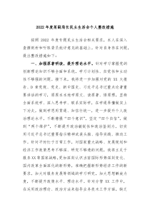 20XX年度某副局长民主生活会个人整改措施