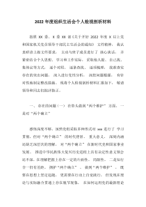 20XX年度组织生活会个人检视剖析材料1