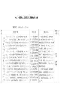 20XX年度组织生活会个人问题整改台账表格