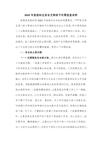 20XX年度组织生活会支部班子对照检查材料