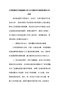 公司纪委关于纪检监察工作“三化”建设年行动的阶段性工作总结
