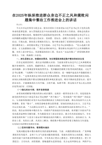 在2025年纵深推进群众身边不正之风和腐败问题集中整治工作推进会上的讲话