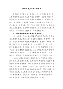 20XX年政务公开工作要点