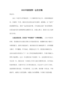 20XX年新春第一会发言稿