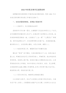 20XX年村党支部书记述职材料