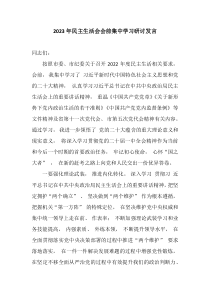 20XX年民主生活会会前集中学习研讨发言