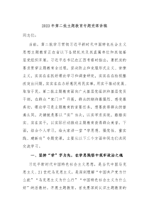 20XX年第二批主题教育专题党课讲稿