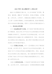 20XX年第二批主题教育个人党性分析