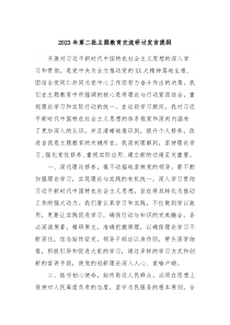 20XX年第二批主题教育交流研讨发言提纲