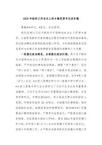 20XX年组织工作会议上的乡镇党委书记发言稿