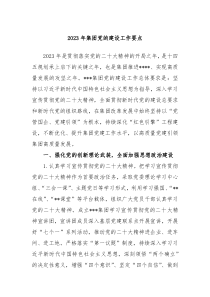 20XX年集团党的建设工作要点