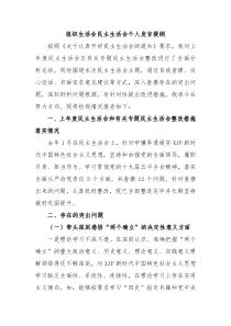 20XX组织生活会民主生活会个人发言提纲