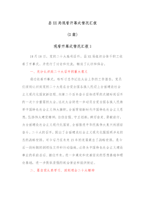 2篇XX局观看开幕式情况汇报