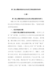 2篇第二批主题教育组织生活会党支部检视剖析材料